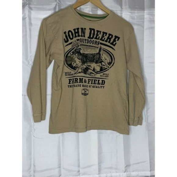 Other - Youth John Deere Outdoors Long Sleeve shirt size 1416 Tan
